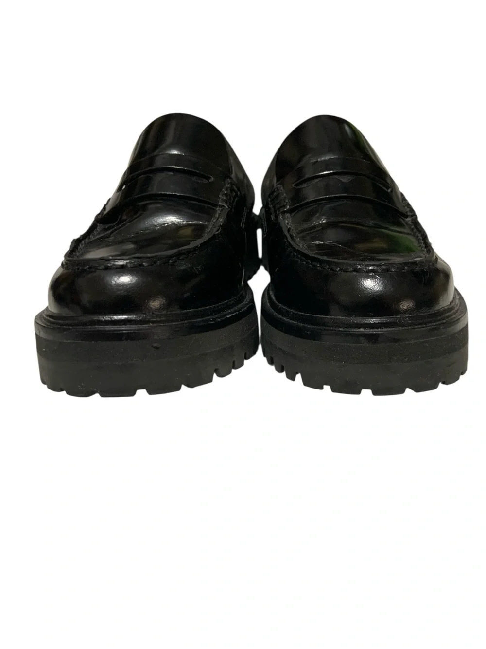 Reformation Agathea Leather Chunky Loafers Black Size 8